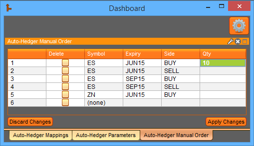 The Auto Hedger App interface, Image 3. 
