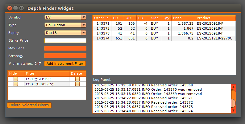 The Depth Finder App interface, Image 1. 