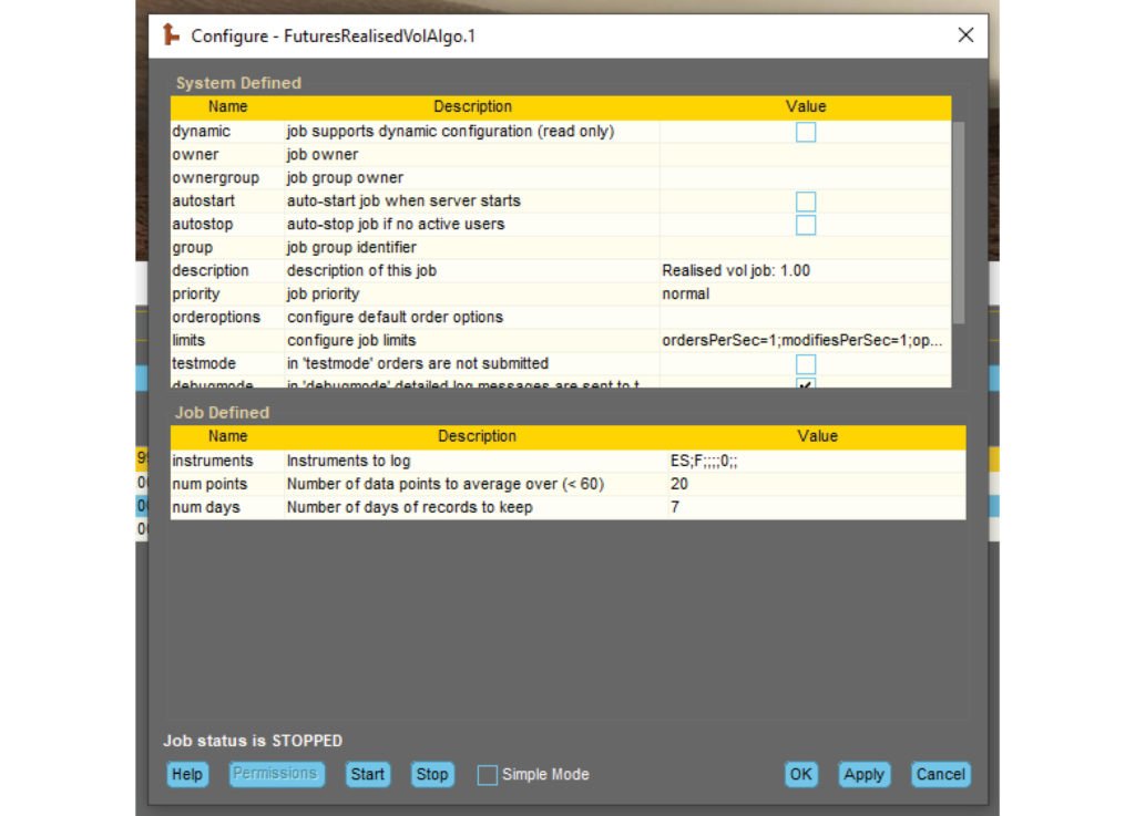 The Realized Futures Volatility Calculator App interface, Image 4. 